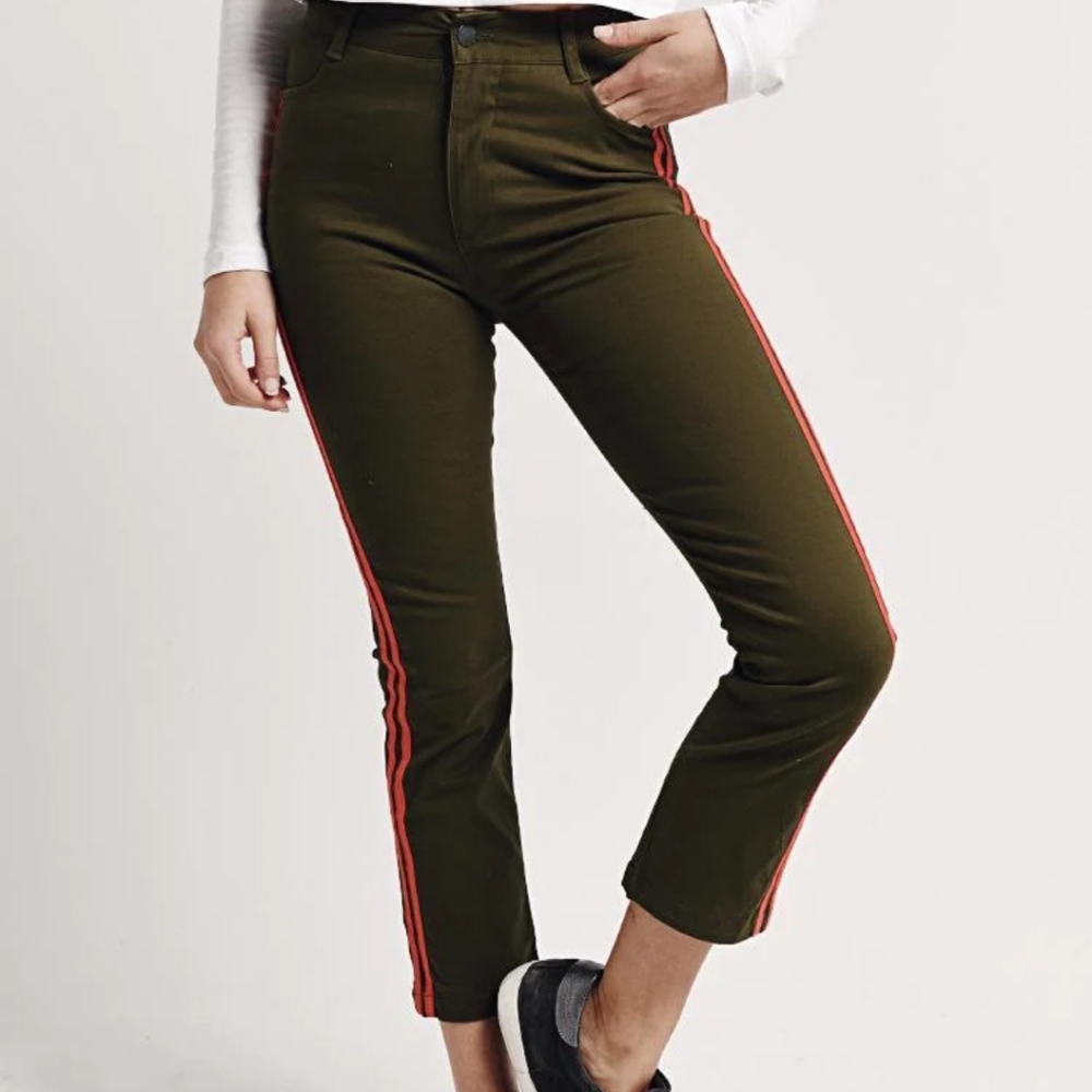 Anthropologie The Fifth Label Olive Symbolic cropped pants size 10